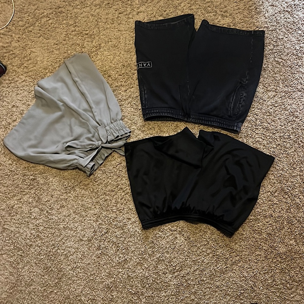 3 pairs of shorts.